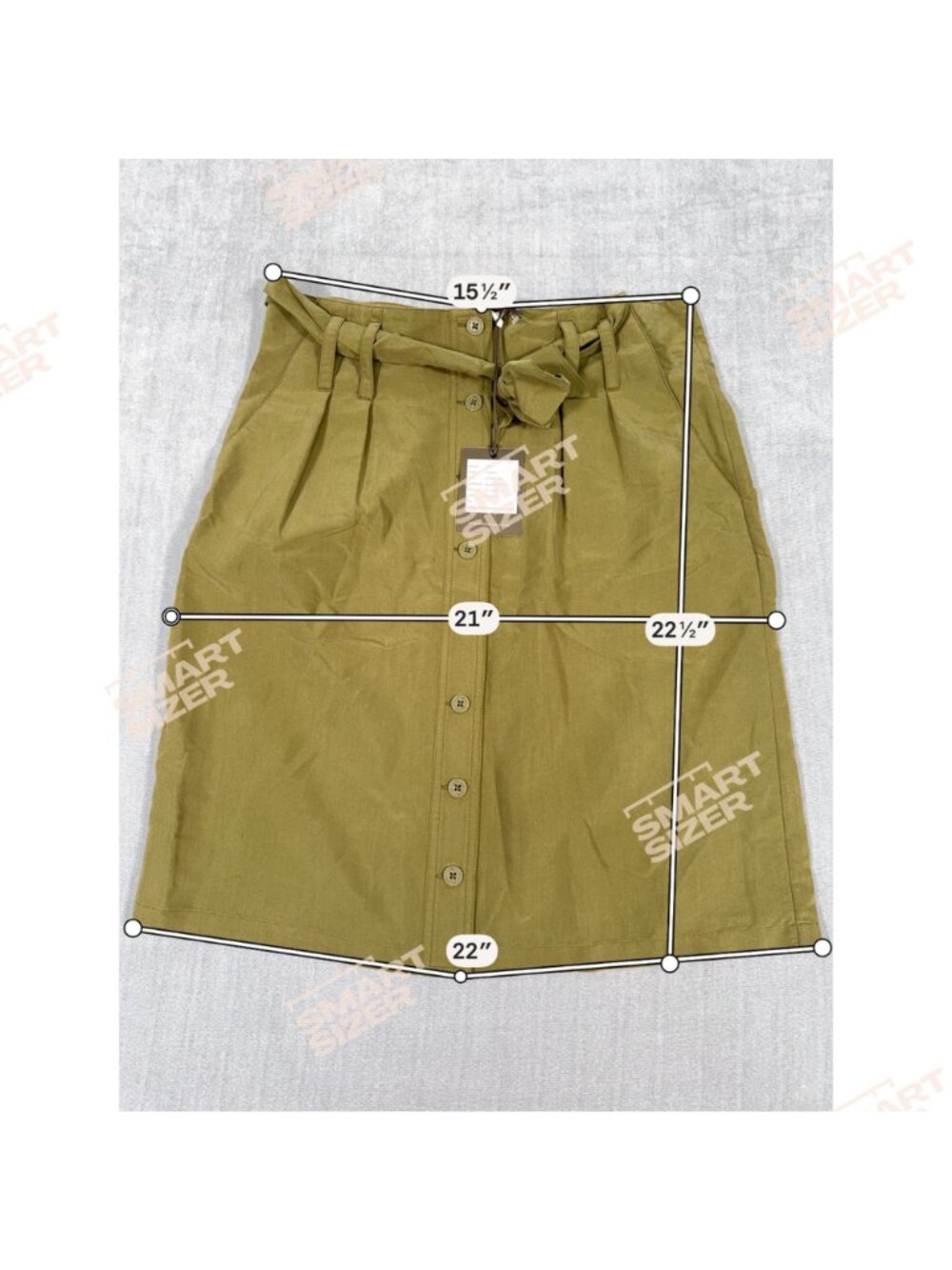 Tommy Bahama “Store Sample” Sansabar Midi Skirt 6 Forest Moss Button Front Belt - Picture 2 of 10